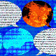 An image shows multiple speech bubbles with one containing flames, suggesting a heated conversation among other calm exchanges. The speech bubbles are set against a blue, pixelated background.