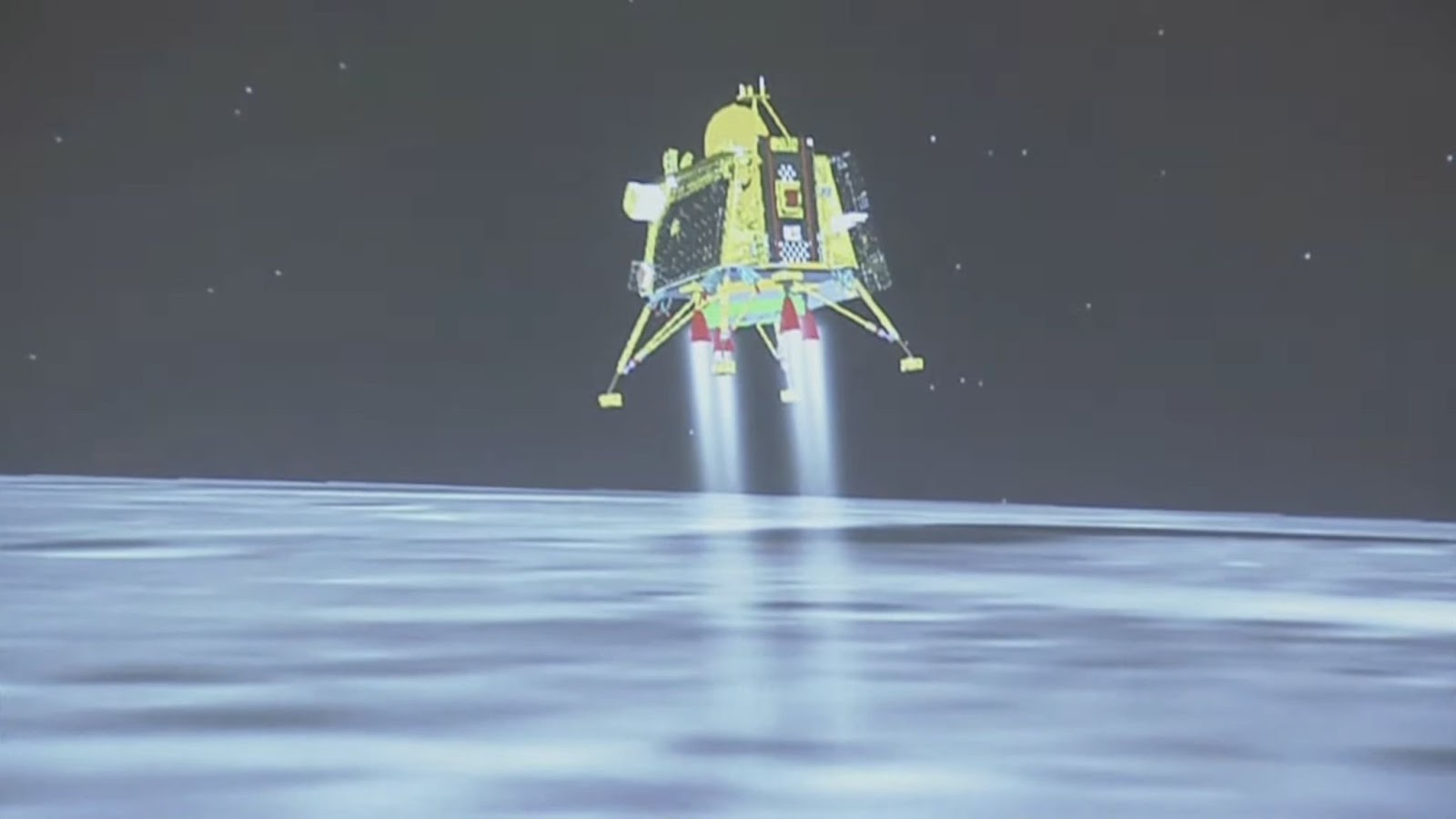 A CGI rendering of India&rsquo;s Chandrayaan-3 spacecraft landing on the moon