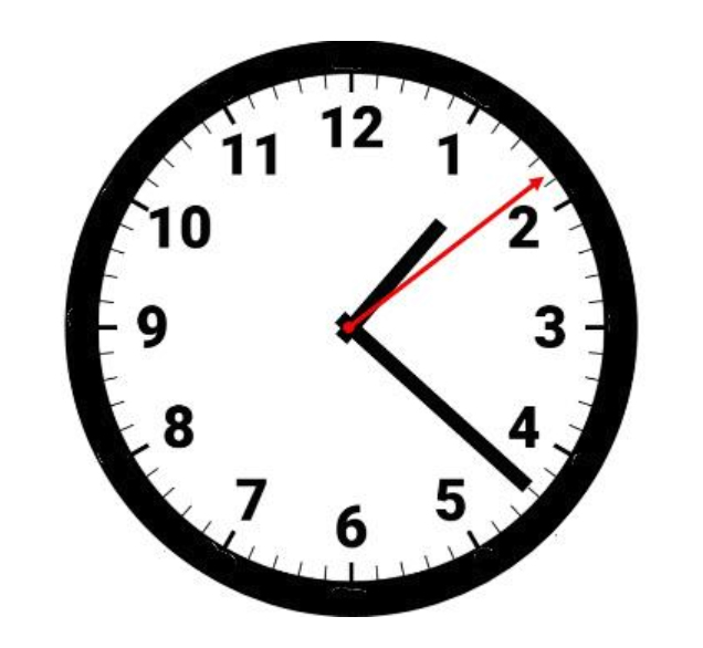 Analog clock showing the time as 4:07:09. The hour hand is on 4, the minute hand is on 1, and the second hand is on 2.